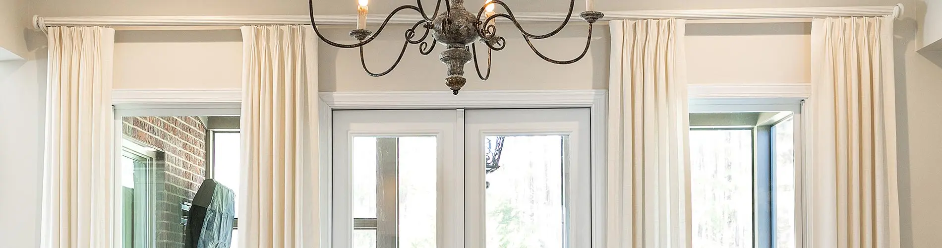 White drapery in living room