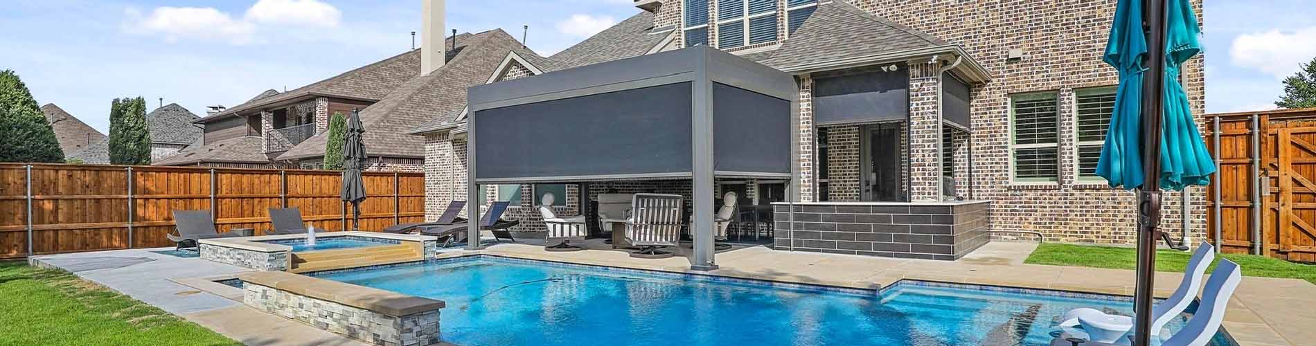 exterior shades and pool