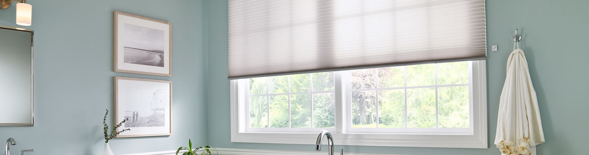 cellular shades in bathroom