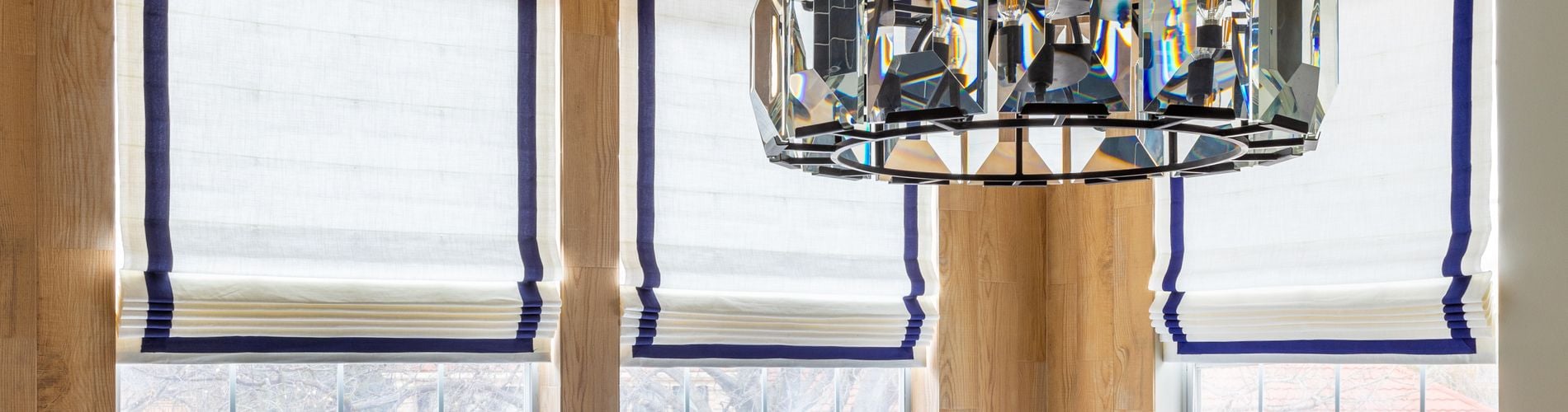 roman shades in kitchen 
