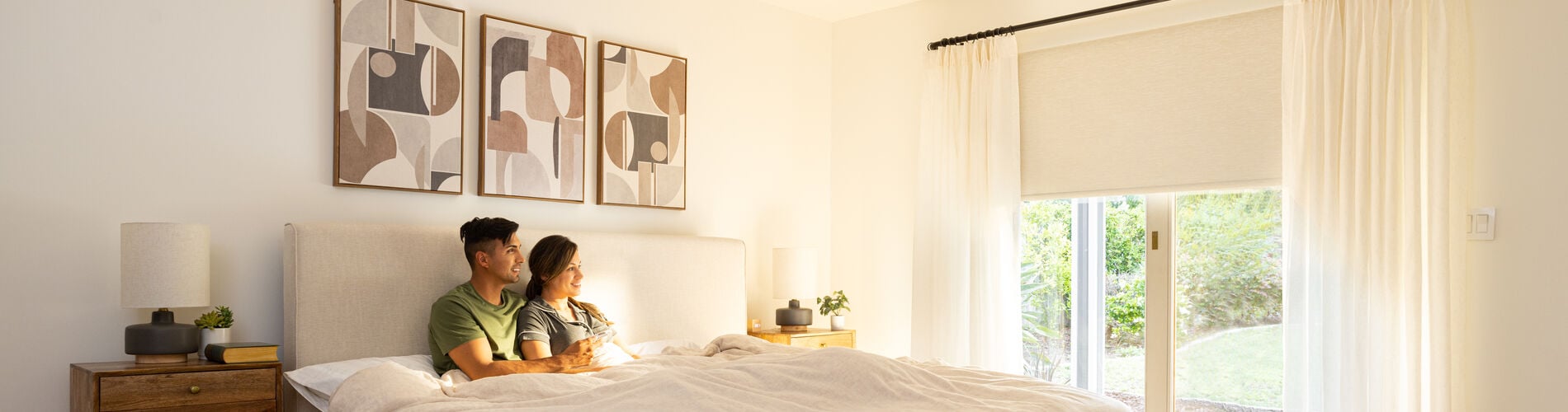 blackout roller shades in bedroom