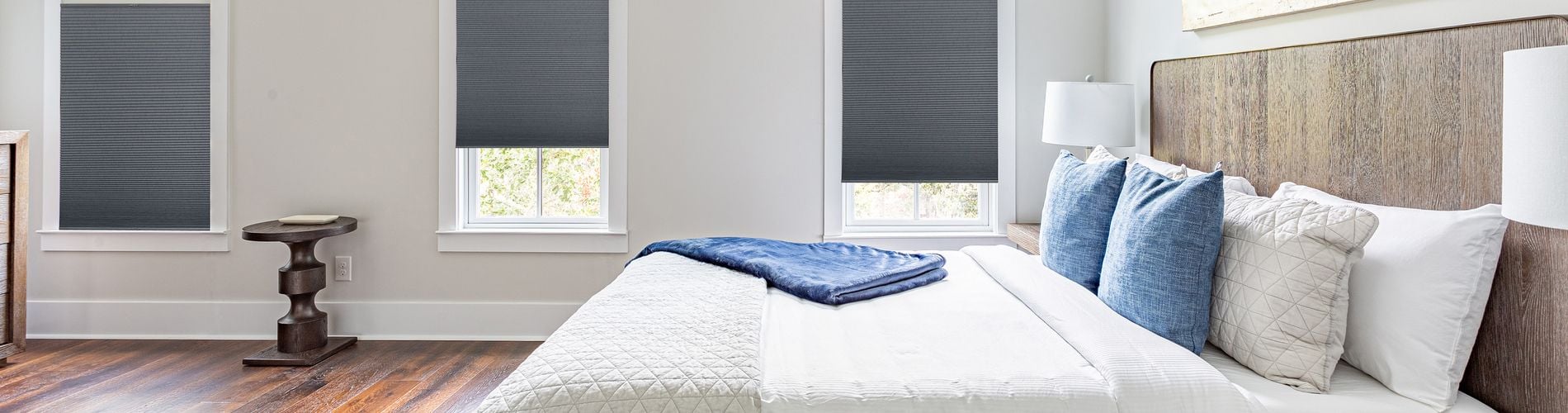 honeycomb shades in bedroom